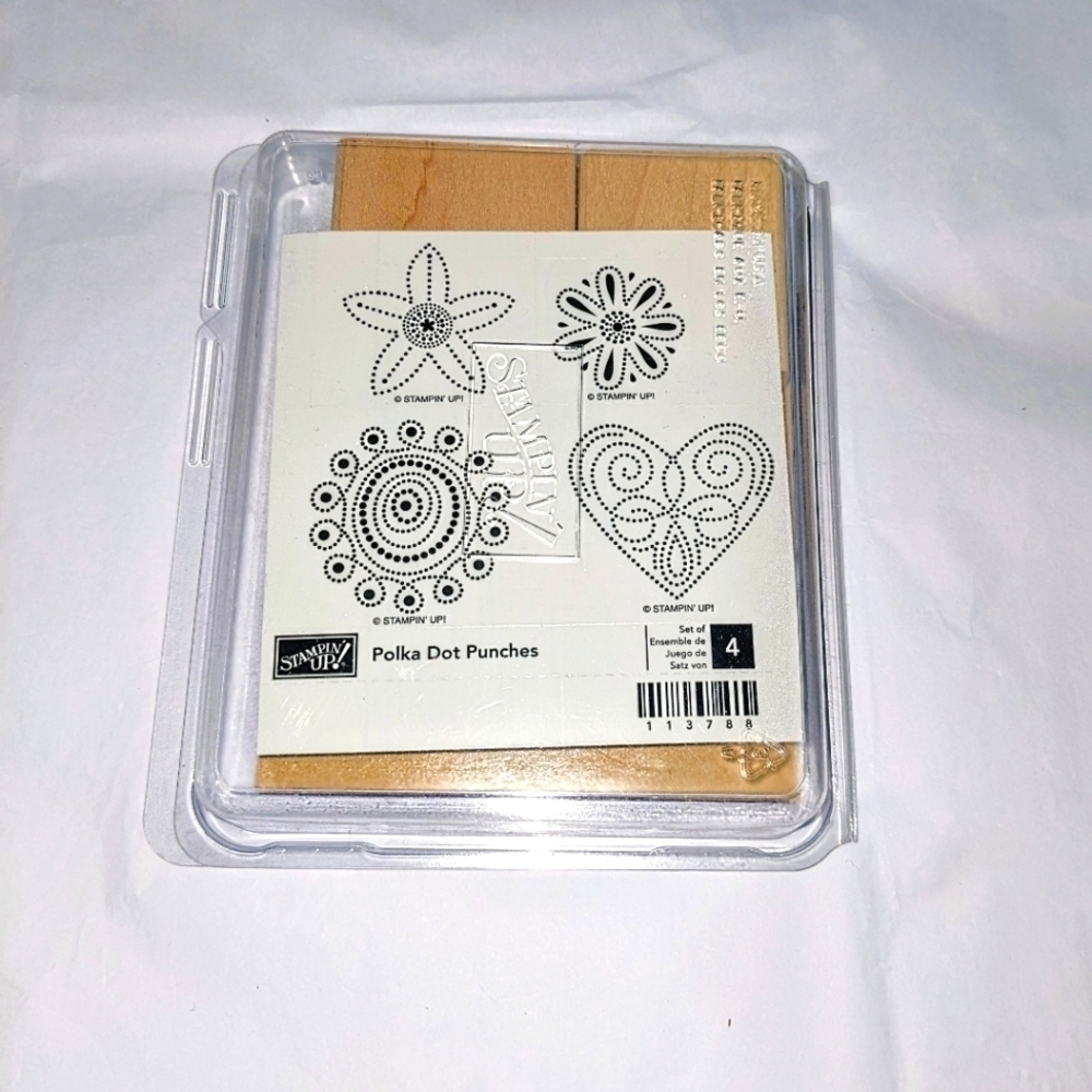 Stampin' Up Polka Dot Punches Complete Set of 4 Unmounted NIB